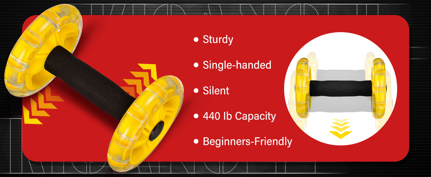 Ab roller wheel with ultra-wide design for core exercise