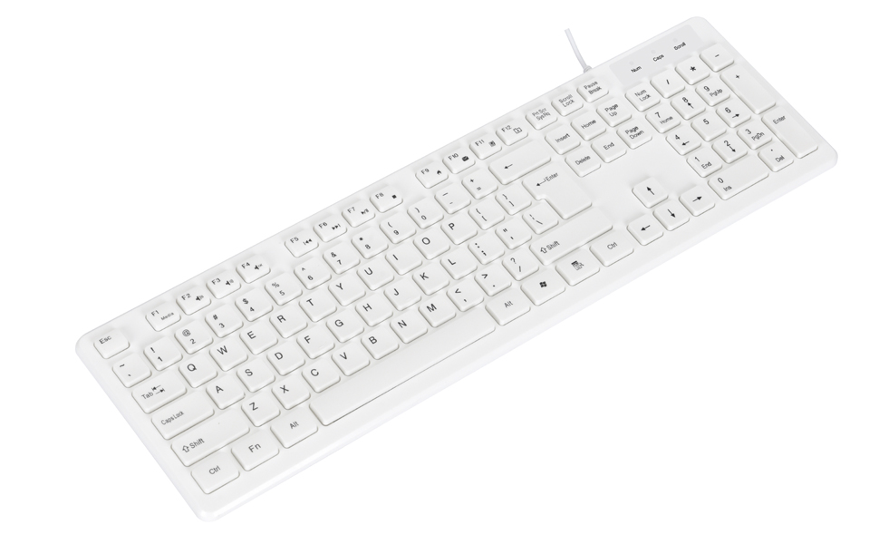Wired White USB 104 Keys Computer Keyboard with Stands