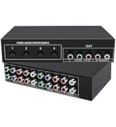 Component AV Video Switch Box 4 in 1 Out 1080P, 4-Way 5 RCA YPbPr Composite L/R Audio AV Splitter...