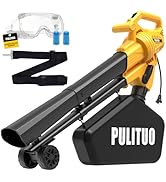 PULITUO 3 in 1 Electric Leaf Blower Vacuum Mulcher with Bag, 530CFM &amp; 170MPH Leaf Vacuum Corded B...