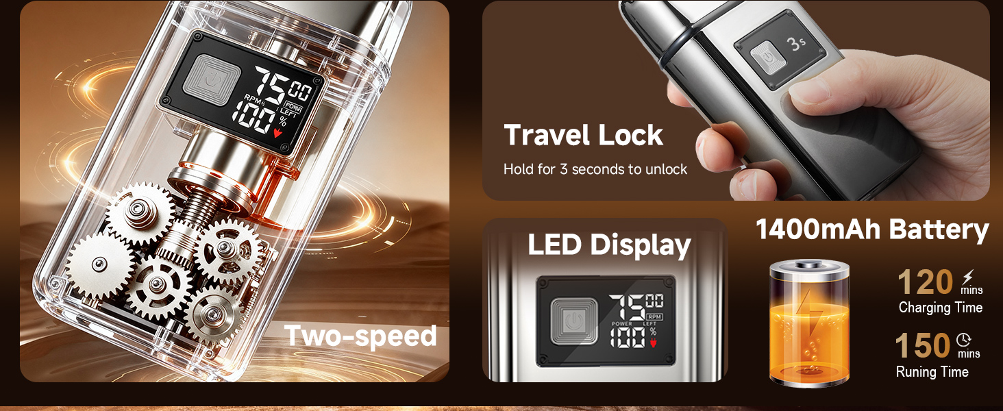 Electric Razor for men,Foil Shaver with pop-up trimmer,Cordless Beard Trimmer,Hypoallergenic Foils