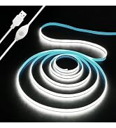XINGZHI 5V USB LED Strip Lights, 3.28FT COB Light Strip White, Short LED Strip Light, Flexible Br...