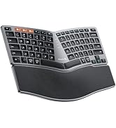 ProtoArc Bluetooth Ergonomic Keyboard, EK04 Mini Compact Wireless Ergonomic Keyboard, Hard Palm R...
