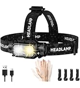 ATDOALL Rechargeable LED Headlamp, High Lumen Super Bright Head Lamp with Red Light, Motion Senso...