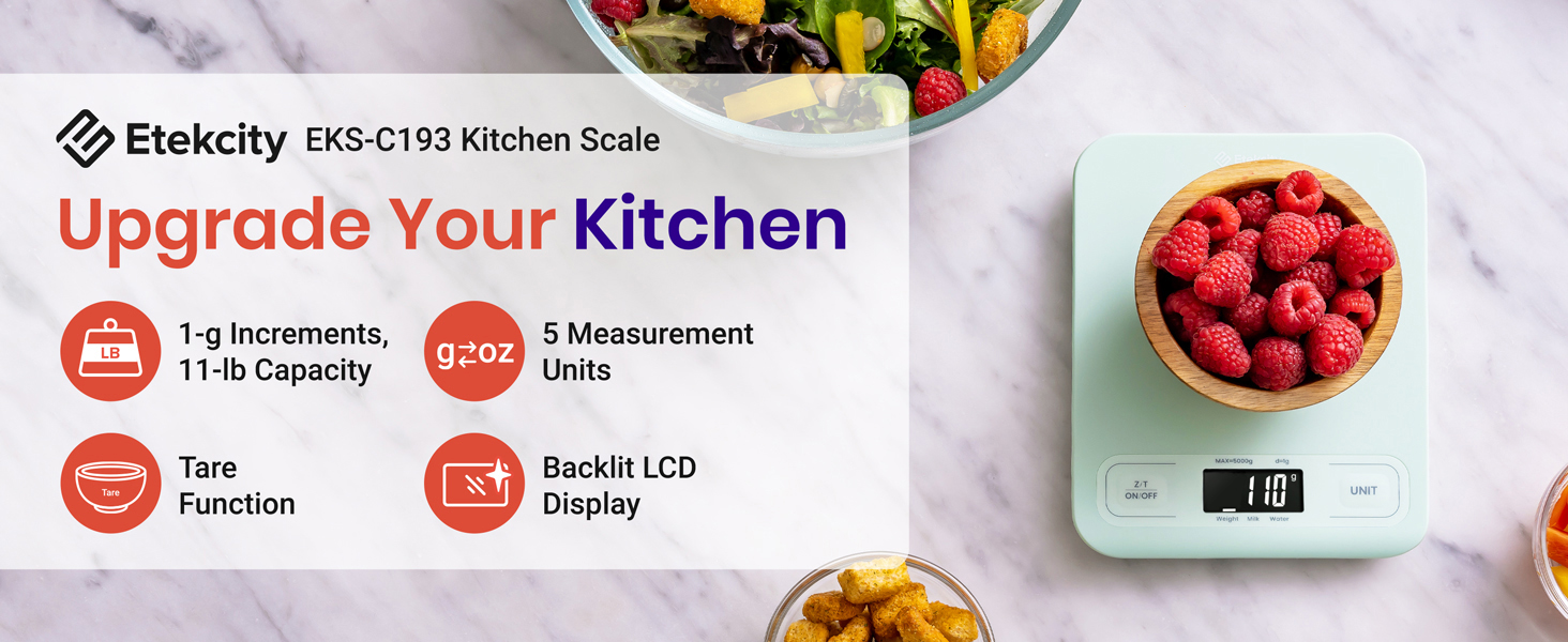 Etekcity EKS-C193 green kitchen scale, upgrades your kitchen!