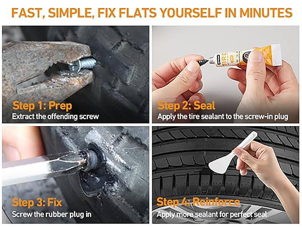 fast and easy to apply tire sealant glue and screw the repair nail