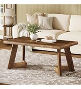 Tribesigns Coffee Table for Living Room, Farmhouse Center Table with V-Shaped Legs, 47.2 x 23.6 I...