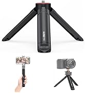 VRIG TP05 Extendable Mini Camera Tripod with 1/4" Screw, Portable Desktop Tripod Selfie Stick Han...