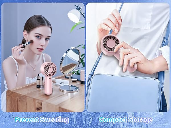 Make-up hand held fan
