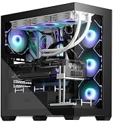 darkFlash ATX Mid-Tower PC Case, Pre-Install 4 PWM ARGB Fans Computer Case, Full View Dual Temper...