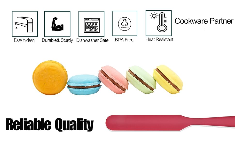 hotec silicone spatula set heat resistant non stick cooking baking mixing dishwasher safe