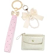 Keychain Wristlet for Women CarKey Bracelet Wrist Lanyard for Keys Wallets Cute and Bling Key cha...