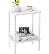 Homedawn Side Table, Small End Table, 2-Tier Nightstand with Storage Shelves, Sofa Table for Smal...