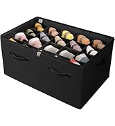TOPIA HOME Shoe Organizer for Closet, Foldable Shoe Box with Adjustable Dividers and Clear Cover,...