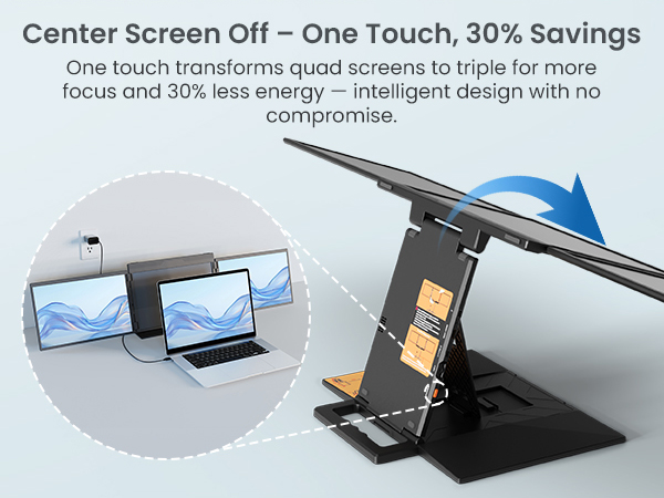 One-Touch Center Screen Off - Cuts 30% Energy Use