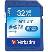Verbatim 32GB Premium SDHC Memory Card, UHS-I Class 10, Blue