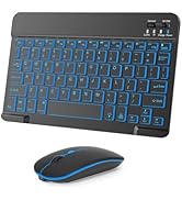 Wireless Keyboard And Mouse Combo, Rechargeable Bluetooth Keyboard &amp; Mouse with 7 Color Backlit a...