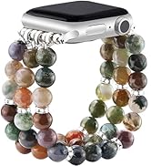 JR.DM Natural Stone Beaded-Bands Women Compatible with Apple Watch Series 11 10 9 8 7 6 5 4 SE 3 ...