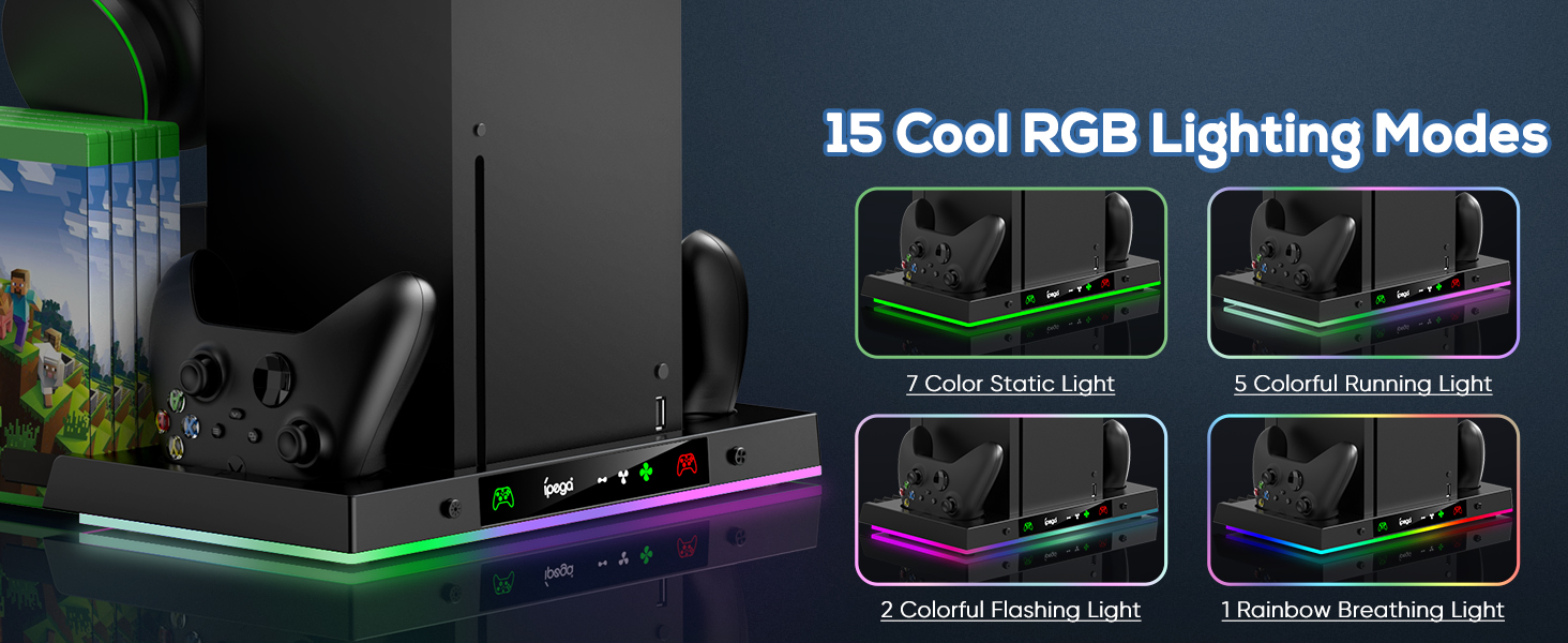xbox series x upgraded rgb cooling fan charging station