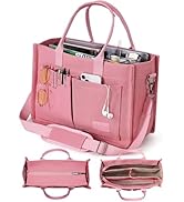 FIORETTO Canvas Tote Bag for Women with Zipper Closure &amp; Individual Compartments for Work College...