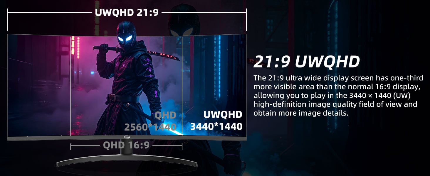 34 Inch 4K 16HZ Curved Gaming Monitor