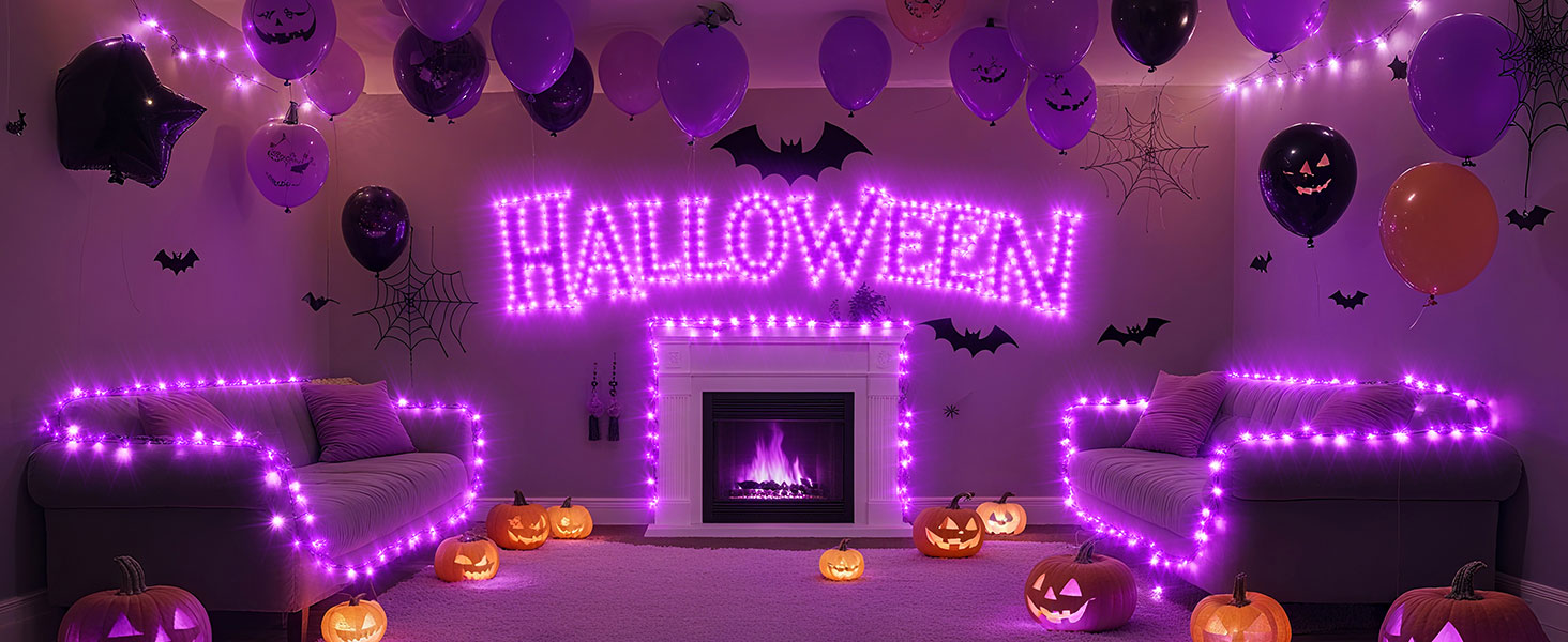 purple fairy lights