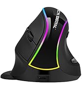J-Tech Digital Ergonomic Mouse with Wireless Connection, Removable Palm Rest, Thumb Buttons, Rech...