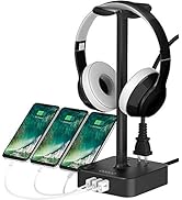 cozoo Headphone Stand with USB Charger Desktop Gaming Headset Holder Hanger with 3 USB Charging S...