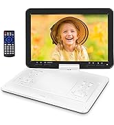 16.9'' Portable DVD Player with 6 Hrs Battery, 14.1'' HD Swivel Screen DVD Player Portable, New S...