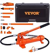 VEVOR 4 Ton Porta Power Kit, Portable Hydraulic Jack with 3.9 ft/1.2 m Oil Hose, Auto Body Frame ...