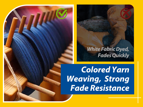 Made from colored spun yarn, providing high-quality fade resistance.