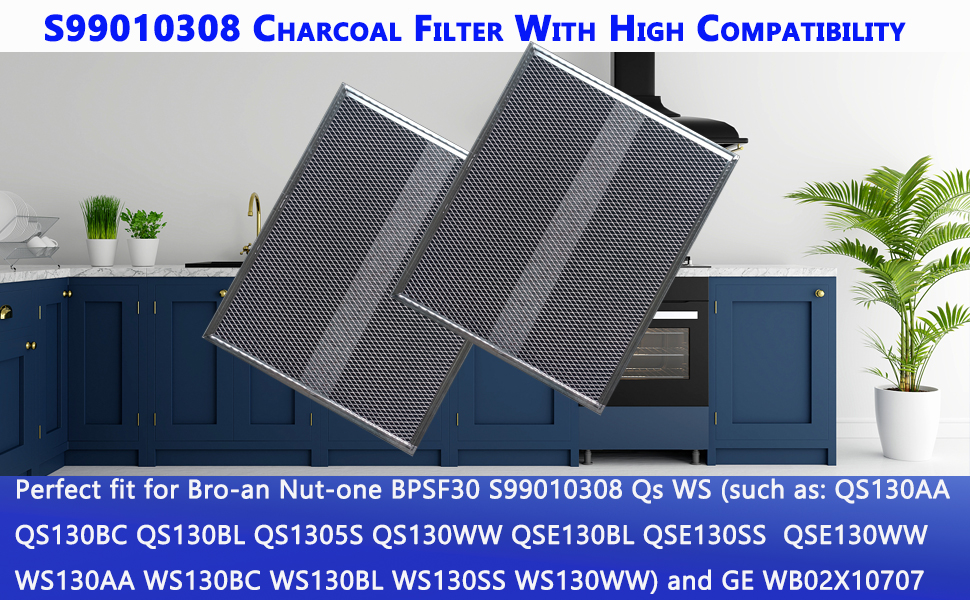 S99010308 charcoal carbon range hood filter with high compatibility