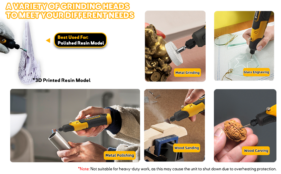 a variety of grinding heads to meet meet your different needs