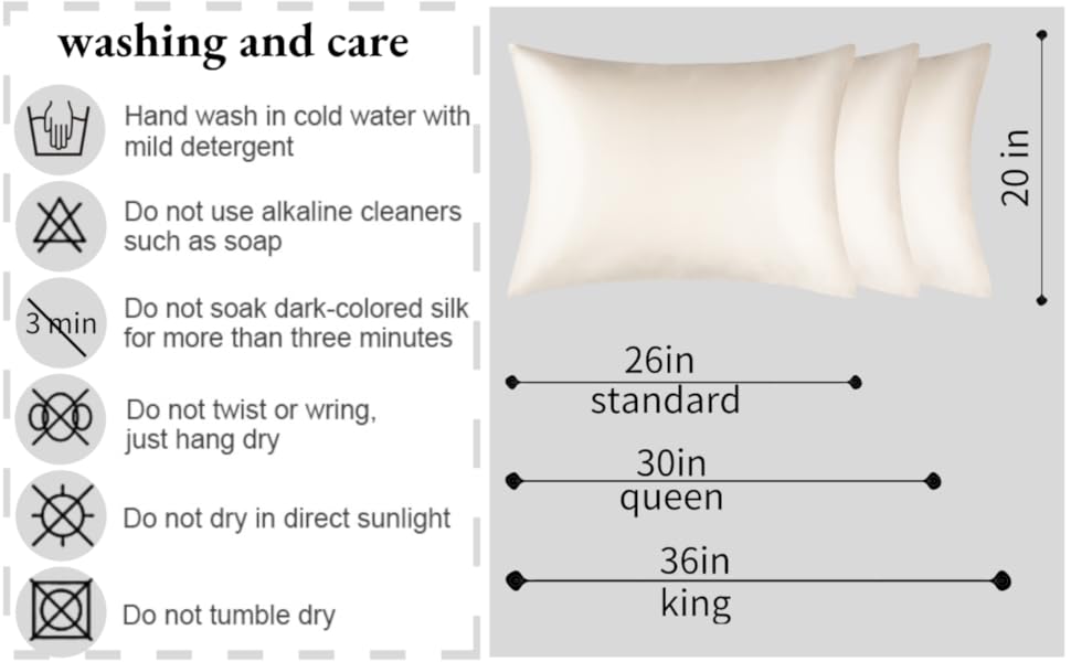 Silk pillowcases provide different sizes and are easy to wash and protect
