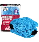 AIDEA Car Wash Mitt Microfiber, 2PK Blue