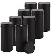 QTLCOHD 8 Pack Tea Tin Canister with Airtight Double Lids 26 Oz Metal Tea Storage Containers Roun...