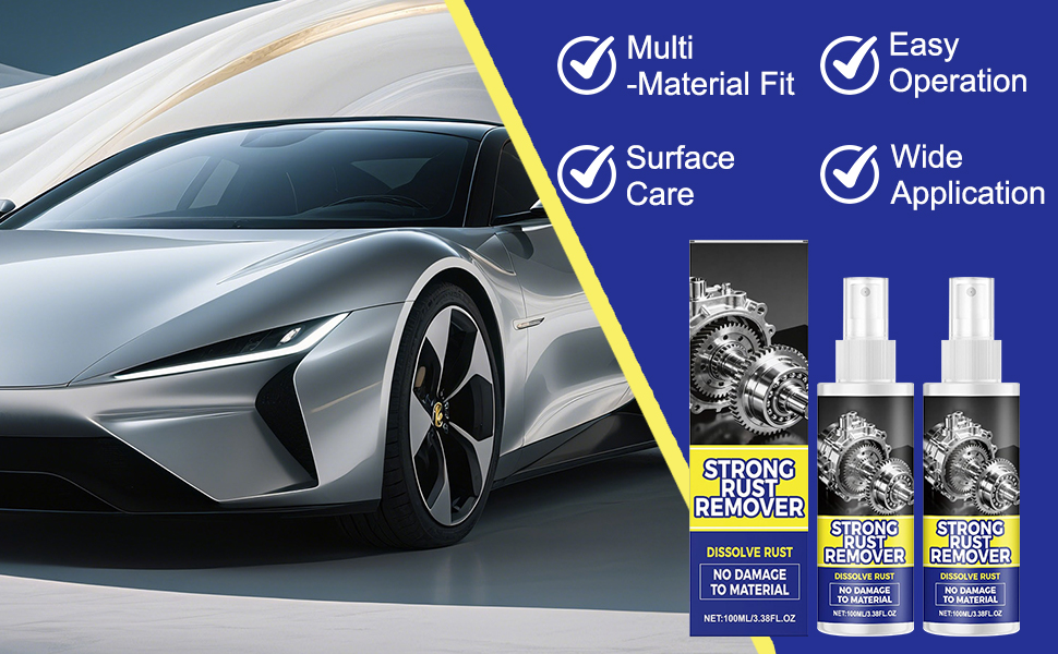 Rust Remover Spray for Metal, Heavy Duty Metal Cleaner for Vehicles,