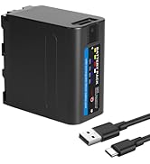 GKUGEYGO NP-F970 Battery Replacement, High Capacity Li-ion Battery with USB Output LCD Display fo...
