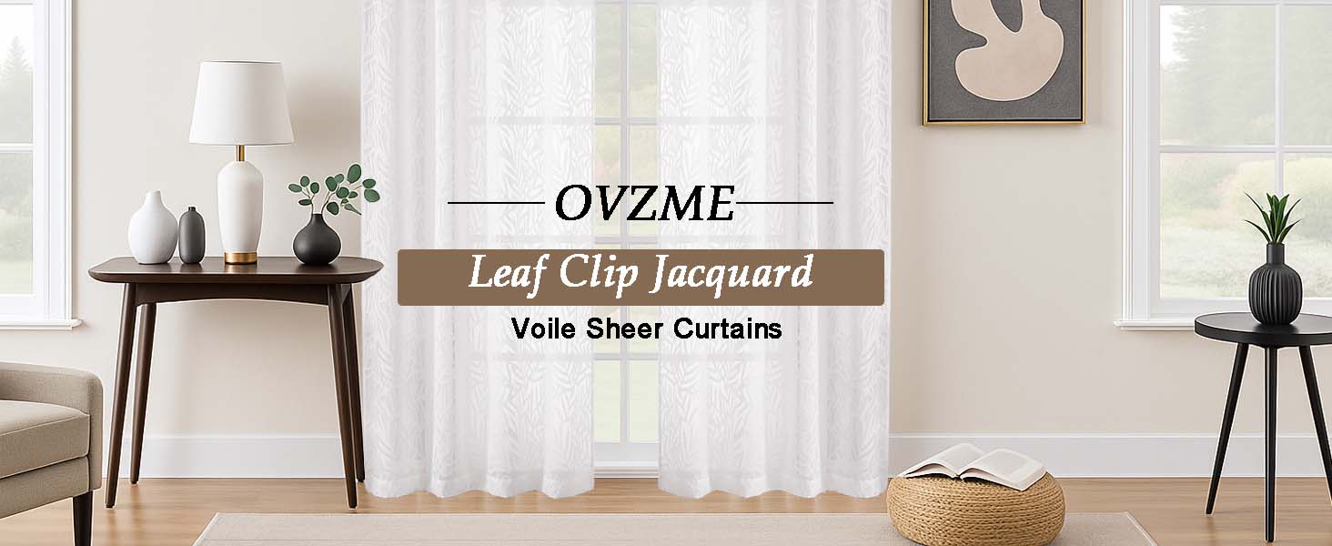 Leaf sheer curtains