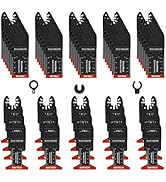 DAEMKOD 55 Pack Bi-Metal Oscillating Tool Blades, Quick Release Multitool Blades for Soft Metal H...