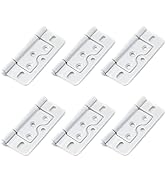 Wealrit 6 pcs White Non-Mortise Hinges Door Hinges 3 Inch Length Heavy Duty Door Hinges Bifold Bu...