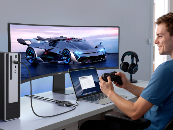 DisplayPort+USB-C Switch 2 in 1 Out