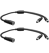 12V DC Power Splitter 5.5mmx2.1mm 1 Female to 2 Male Power Adapter 12V 5A Splitter Adapter for CC...