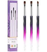 GEMSANVA Nail Art Clean Up Brushes,3PCS Nail Brush For Cleaning Polish Mistakes on the Cuticles,F...