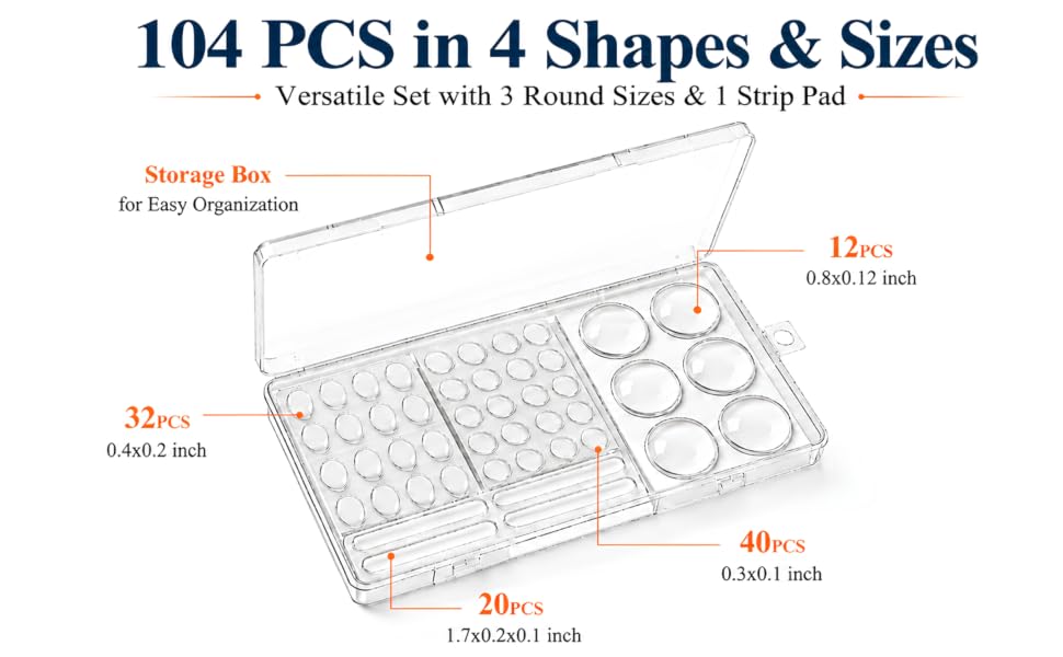 drawer bumpers clear silicone pads