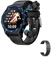 LC18 Smart Watch with Earbuds 1.53 Inch Round Smartwatch Built-in Wireless Bluetooth Headphones H...