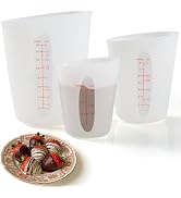 Sidosir 3Pcs Silicone Food-Grade Chocolate Melting Cups with Marking Ounce/Cup, Reusable Silicone...
