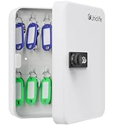 Uniclife 20 Position Key Cabinet with Combination Lock Resettable White Digital Security Storage ...
