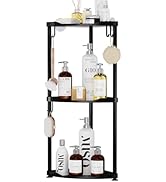 SWTYMIKI Corner Shower Caddy Standing - 3 Tier Stainless Steel Corner Shower Organizer Stand, Lar...