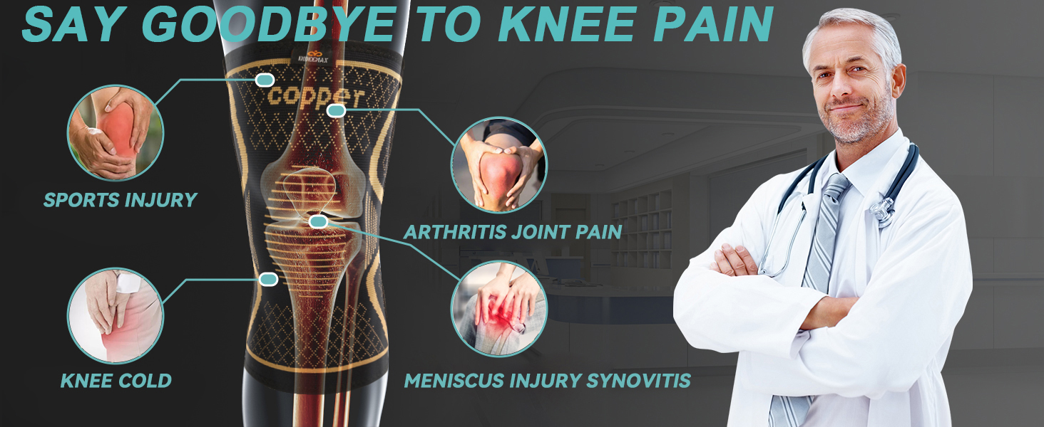 Copper Knee Brace for Women Men Knee Compression Sleeve for Knee Pain copper fit knee sleeve